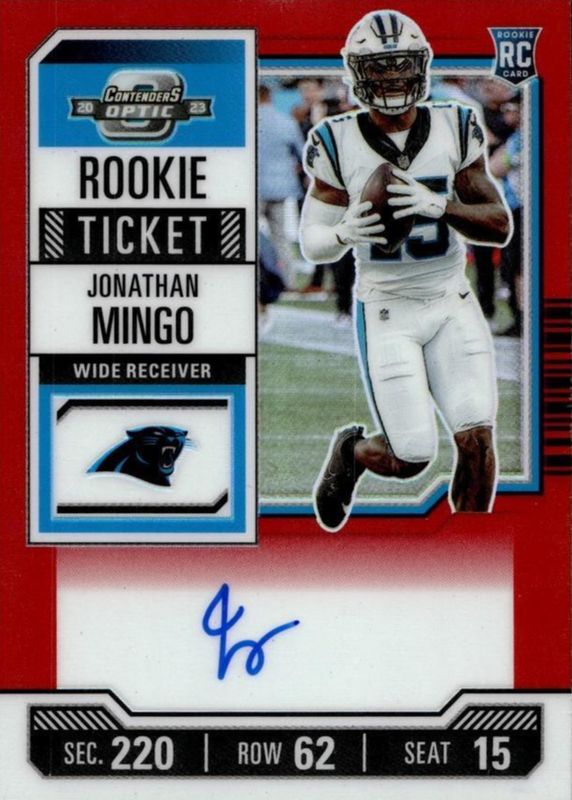 Jonathan Mingo 2023 Contenders Optic #119 Rookie Ticket Auto - Red (/175) PSA 10