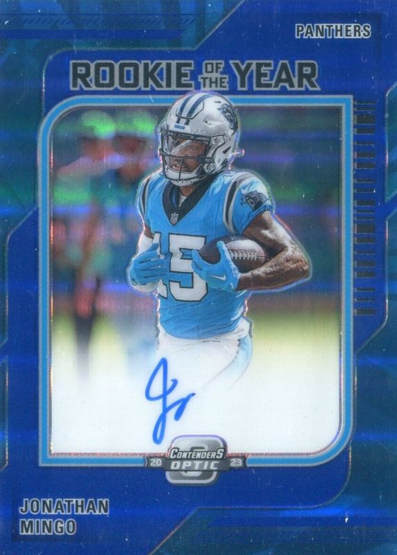 Jonathan Mingo 2023 Contenders Optic #ROY-JM Rookie of the Year Contenders Autographs - Blue (/75) PSA 10