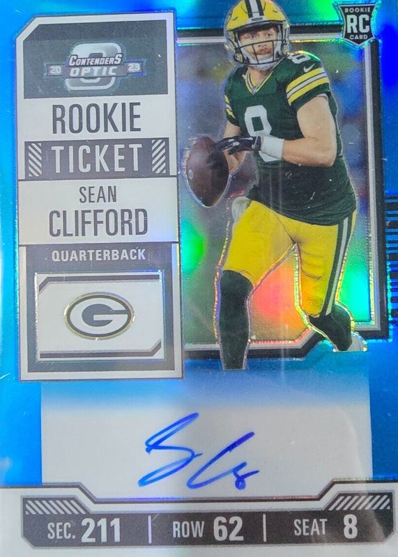 Sean Clifford 2023 Contenders Optic #132 Rookie Ticket Auto - Teal /99 Rookie BGS 9