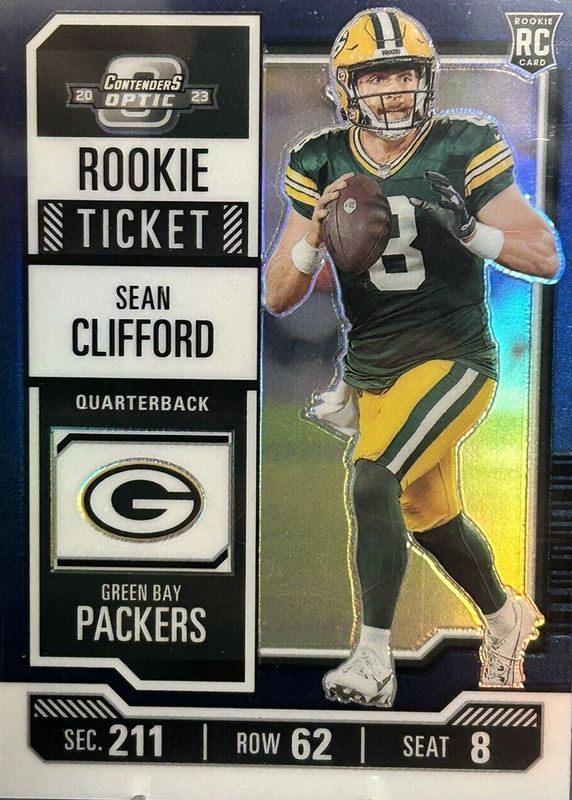 Sean Clifford 2023 Contenders Optic #132 Rookie Ticket Auto - Blue /75 Rookie RAW