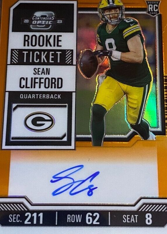 Sean Clifford 2023 Contenders Optic #132 Rookie Ticket Auto - Orange /50 Rookie PSA 9