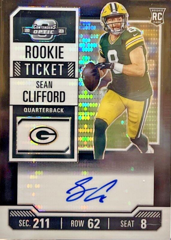 Sean Clifford 2023 Contenders Optic #132 Rookie Ticket Auto - Black Pulsar /8 Rookie PSA 9