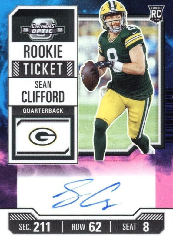 Sean Clifford 2023 Contenders Optic #132 Rookie Ticket Auto - Nebula /2 Rookie PSA 9