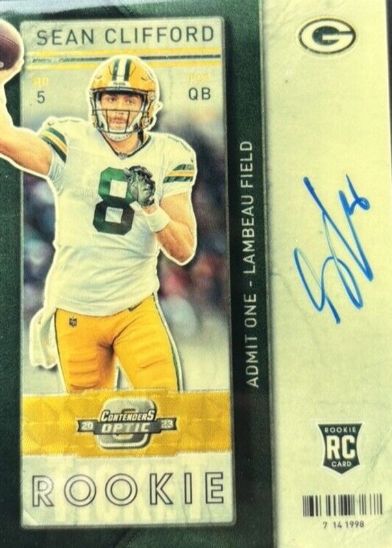 Sean Clifford 2023 Contenders Optic #132 Rookie Ticket Auto - Gold Vinyl /1 Rookie RAW