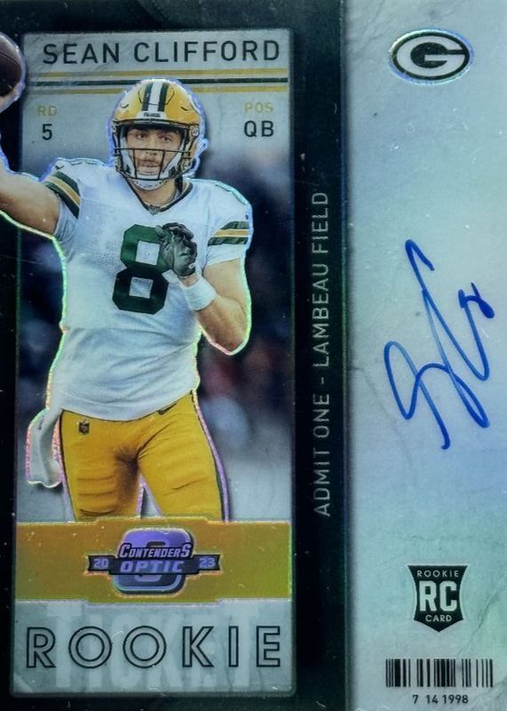 Sean Clifford 2023 Contenders Optic #13TA-SCD 2013 Contenders Throwback Rookie Autographs /25 Rookie SGC 9.5