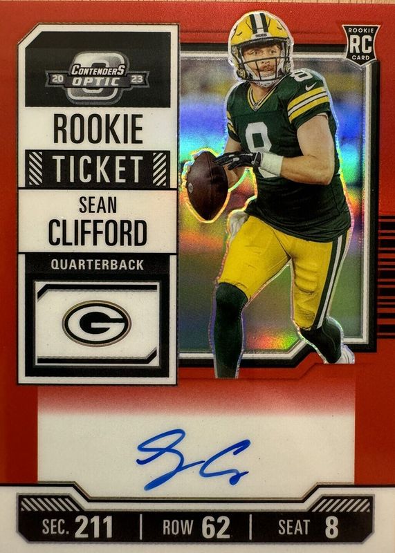 Sean Clifford 2023 Contenders Optic #132 Rookie Ticket Auto - Red (/175) Rookie PSA 10