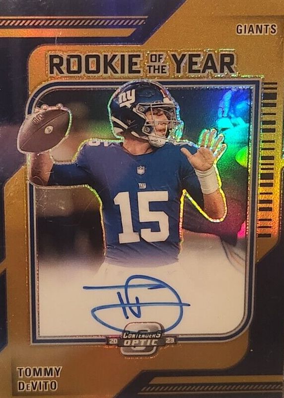 Tommy DeVito 2023 Contenders Optic #ROY-TD Rookie of the Year Contenders Autographs - Gold /10 PSA 10