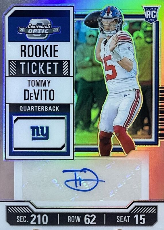 Tommy DeVito 2023 Contenders Optic #153 Rookie Ticket Auto - Silver SGC 10