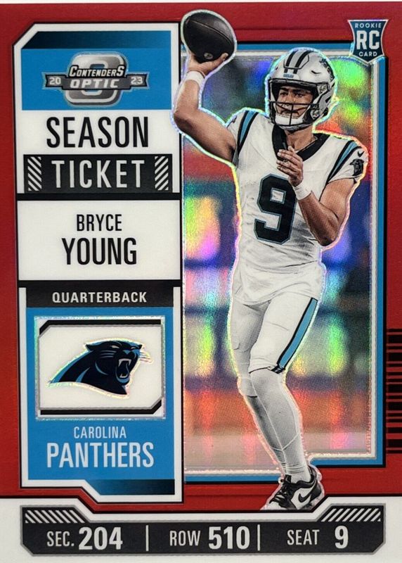 Bryce Young 2023 Contenders Optic #7 Red /175 Rookie BGS 9.5