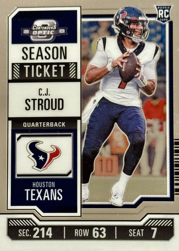 CJ Stroud 2023 Contenders Optic #20 Base Rookie RAW
