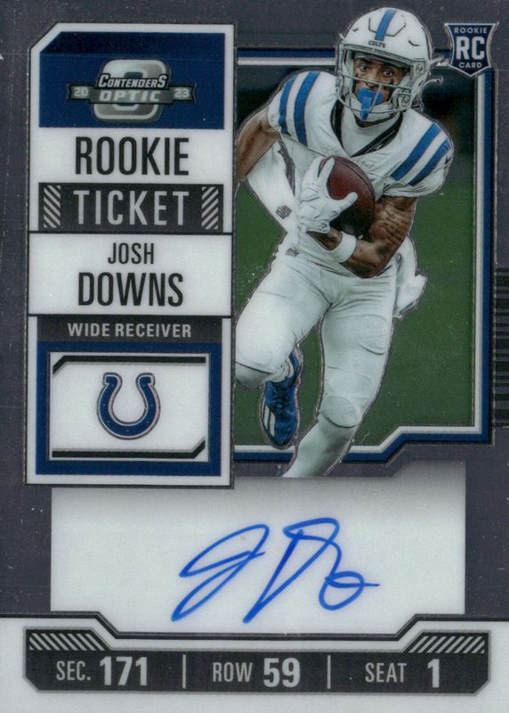 Josh Downs 2023 Contenders Optic #121 Rookie Ticket Auto Rookie SGC 9.5