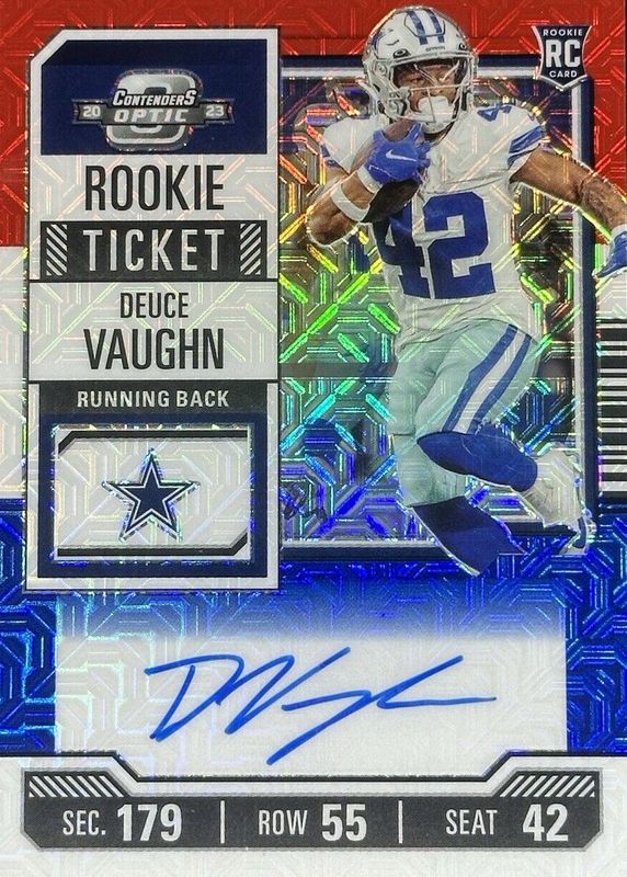 2023 Contenders Optic #108 Rookie Ticket Auto - Red White Blue /13