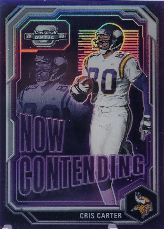 Cris Carter 2023 Contenders Optic #NC-CCR Now Contending /(SSP) SGC 9