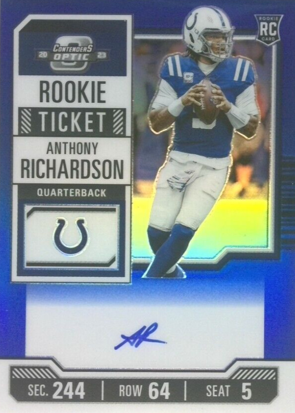 Anthony Richardson auto RC ルーキー Anthony Richardson 2023 Contenders #102 Rookie Ticket Auto