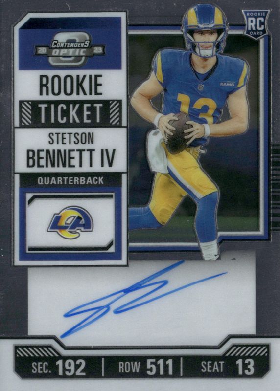 Stetson Bennett IV 2023 Contenders Optic #133 Rookie Ticket Auto Rookie PSA 10