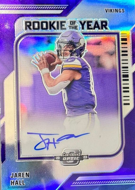 Jaren Hall 2023 Contenders Optic #ROY-JH Rookie of the Year Contenders Autographs (/99) Rookie SGC 10