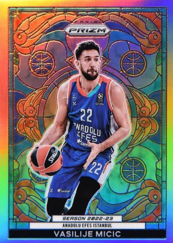 Vasilije Micic 2023 Prizm EuroLeague #18 Stained Glass /(SSP) Rookie PSA 10