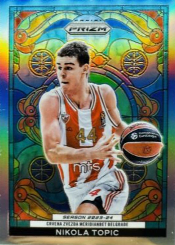 Nikola Topic 2023 Prizm EuroLeague #25 Stained Glass /(SSP) SGC 9