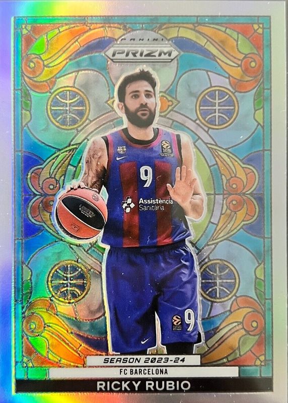 Ricky Rubio 2023 Prizm EuroLeague #21 Stained Glass /(SSP) BGS 9