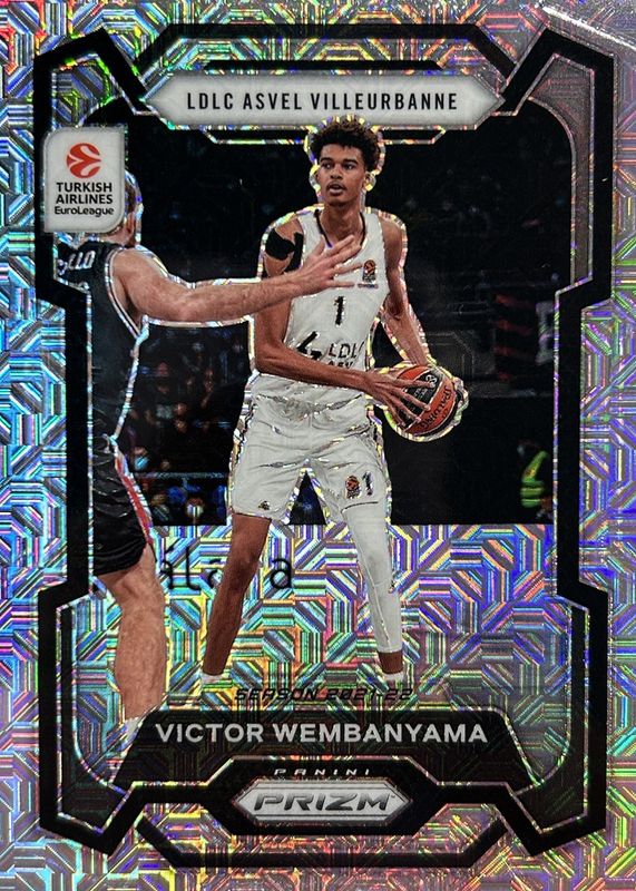 Victor Wembanyama 2023 Prizm EuroLeague #11 Mojo /25 Rookie PSA 7