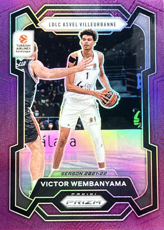 Victor Wembanyama 2023 Prizm EuroLeague #11 Purple /99 Rookie PSA 8