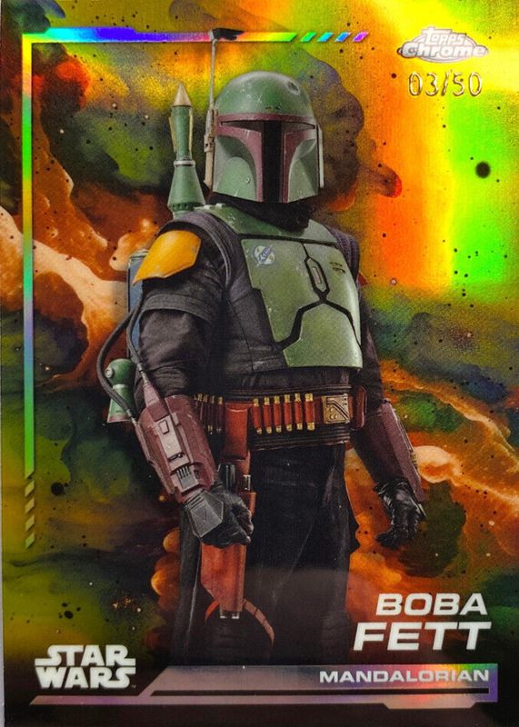 Boba Fett 2024 Topps Chrome Star Wars #19 Gold Refractor /50 PSA 9