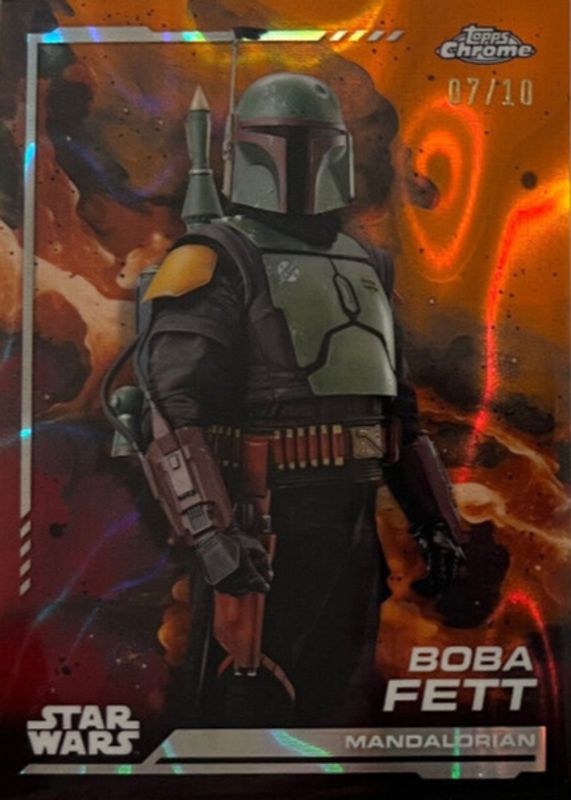 Boba Fett 2024 Topps Chrome Star Wars #19 Mustafar Lava Refractor /10 PSA 10