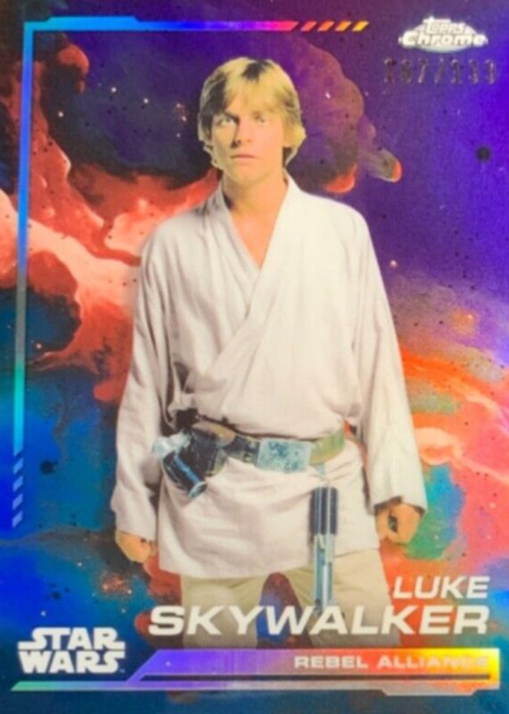 Luke Skywalker 2024 Topps Chrome Star Wars #104 Kamino Aqua Refractor /199 SGC 9.5