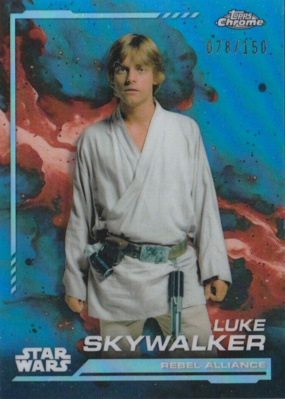 Luke Skywalker 2024 Topps Chrome Star Wars #104 Skywalker Blue Refractor /150 PSA 10