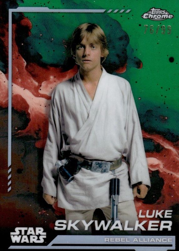 Luke Skywalker 2024 Topps Chrome Star Wars #104 Kashyyyk Green Refractor /99 SGC 10