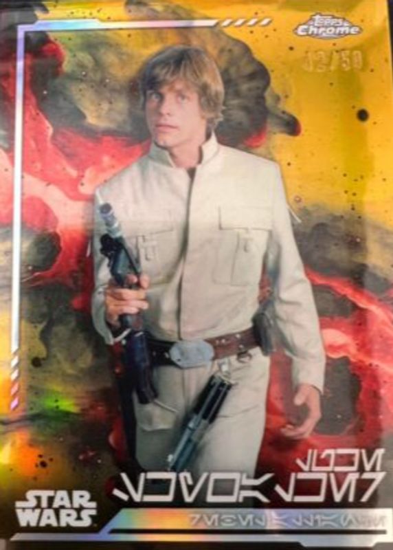 Luke Skywalker 2024 Topps Chrome Star Wars #AV-104 Aurebesh Variation - Gold Refractor /50 RAW