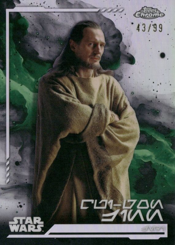 Qui-Gon Jinn 2024 Topps Chrome Star Wars #AV-128 Aurebesh Variation /99 PSA 10