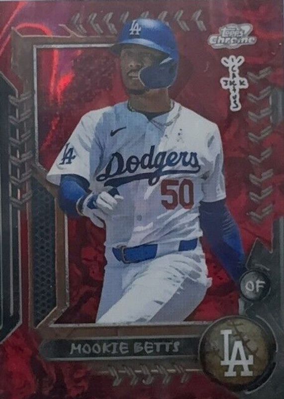 Mookie Betts 2024 Topps Chrome Cosmic x Cactus Jack #33 Red Refractor /5 RAW
