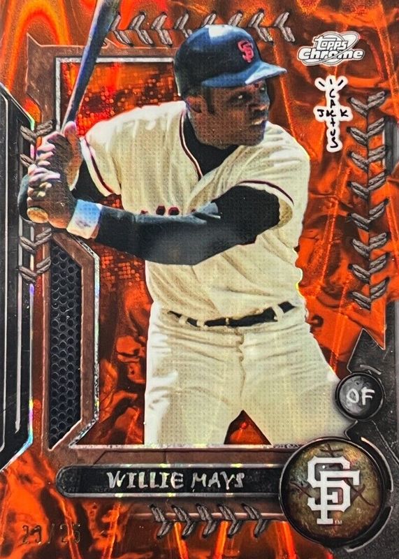 Willie Mays 2024 Topps Chrome Cosmic x Cactus Jack #24 Orange Refractor /25 RAW