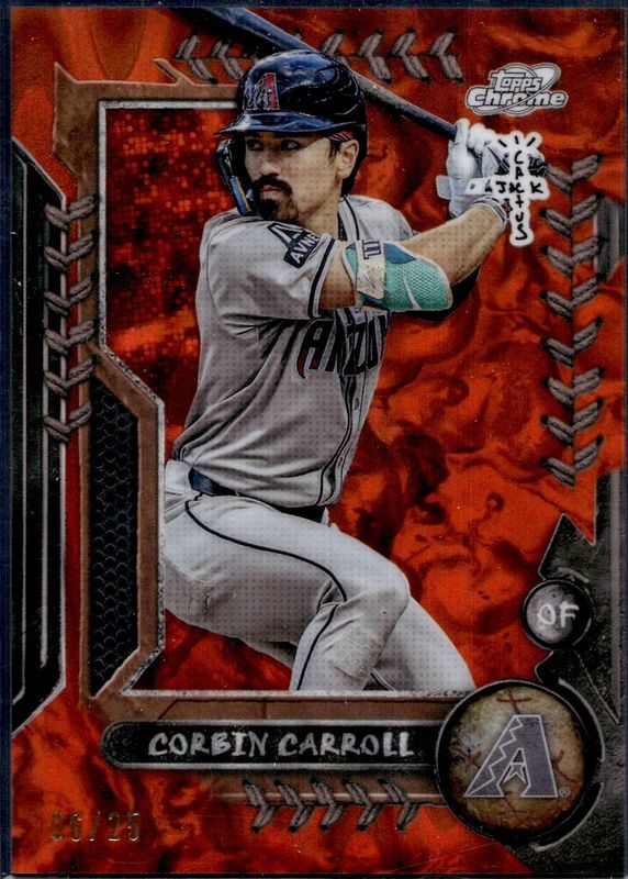 Corbin Carroll 2024 Topps Chrome Cosmic x Cactus Jack #25 Orange Refractor /25 PSA 10