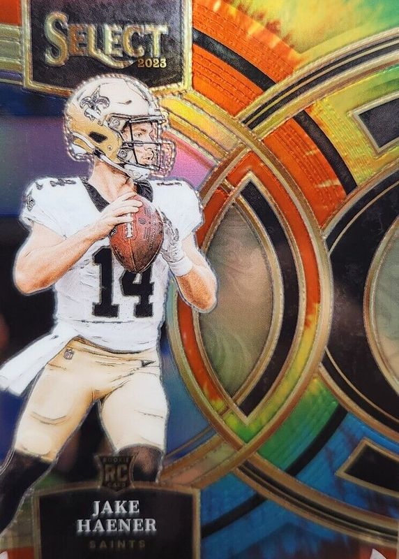 Jake Haener 2023 Select #186 Premier Level Tie-Dye /25 Rookie RAW