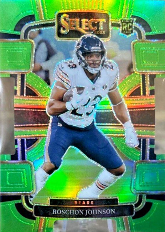 Roschon Johnson 2023 Select #19 Concourse Neon Green Die-Cut /599 Rookie BGS 9.5