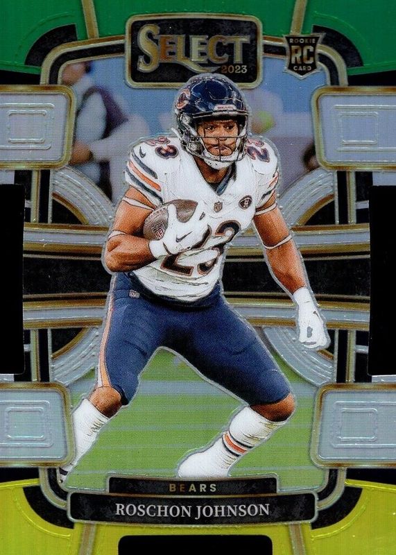 Roschon Johnson 2023 Select #19 Concourse Green & Yellow Die-Cut Rookie SGC 10