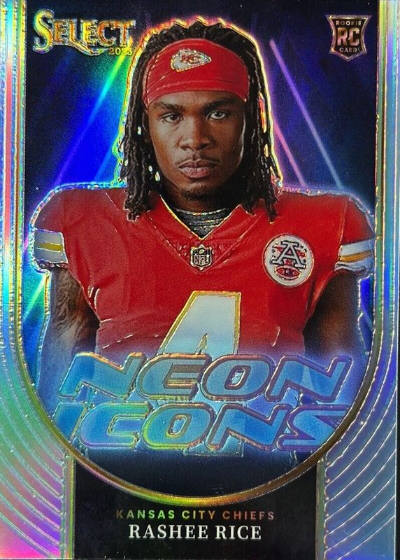 Rashee Rice 2023 Select #NI-RRI Neon Icons - Silver Rookie PSA 10