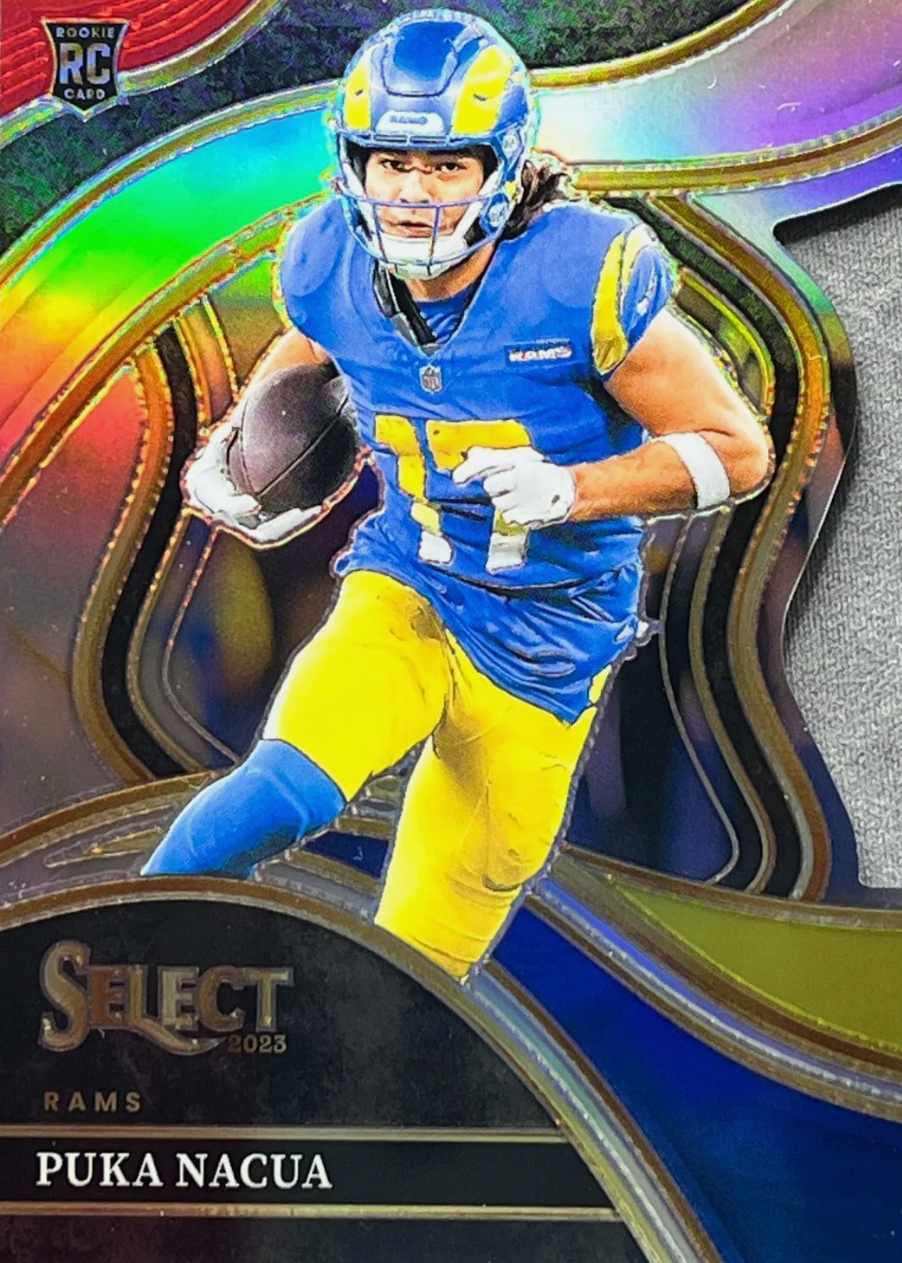 Puka Nacua 2023 Select #224 Club Level Red & Blue Die-Cut