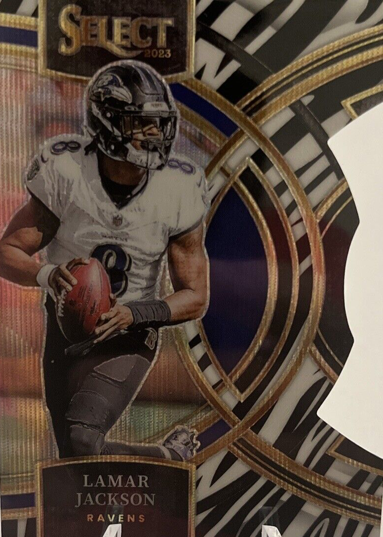 Lamar Jackson 2023 Select #190 Premier Level Zebra Die-Cut /(SSP