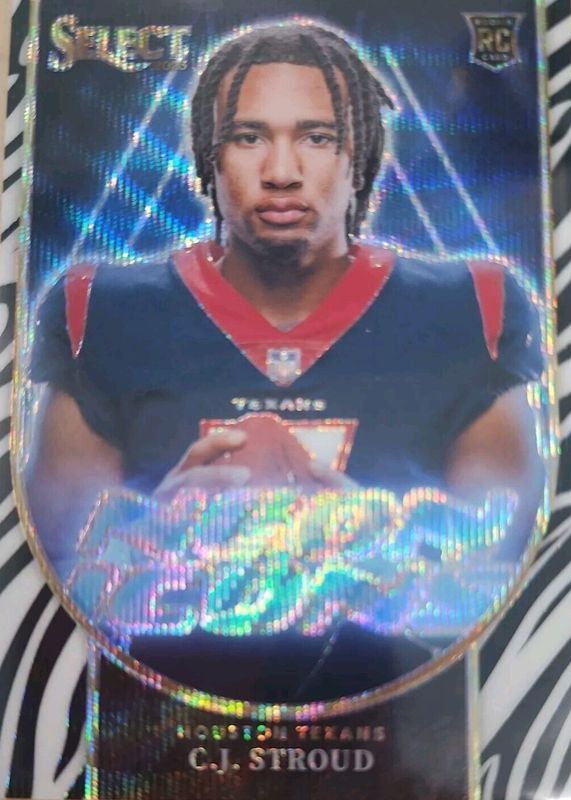 CJ Stroud 2023 Select #NI-CST Neon Icons - Zebra /(SSP) Rookie RAW