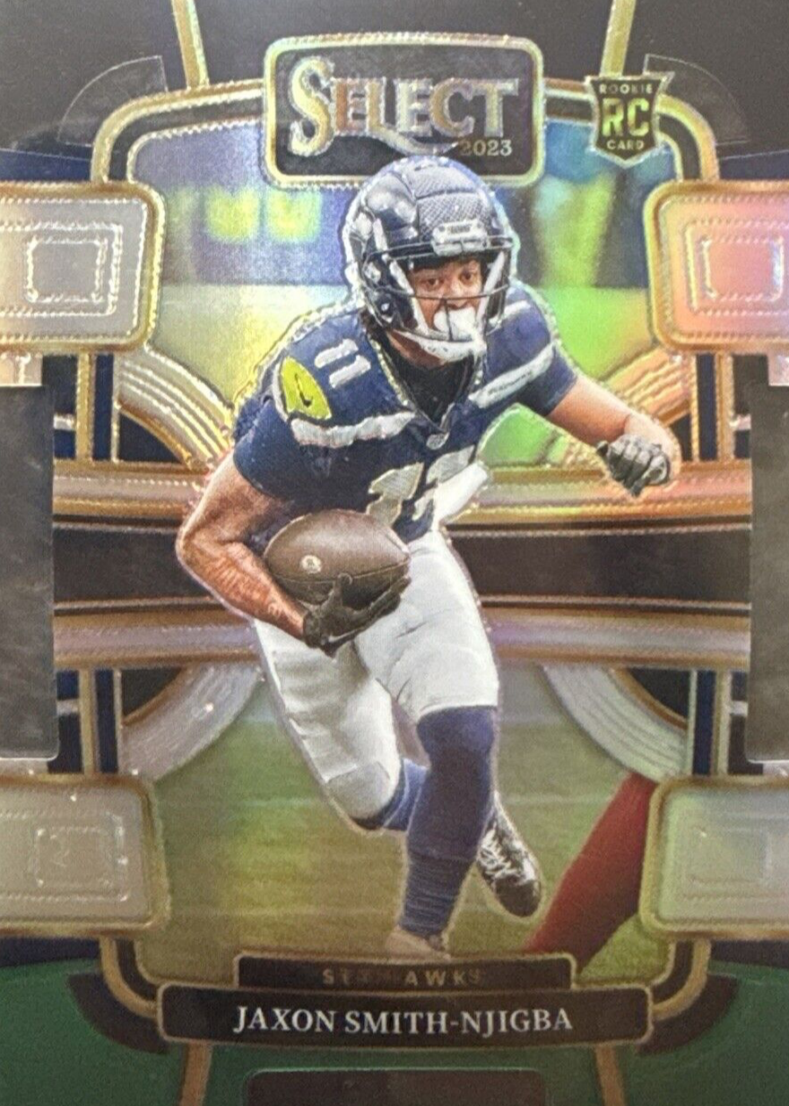 Jaxon Smith-Njigba 2023 Select #87 Concourse Black & Green Die-Cut
