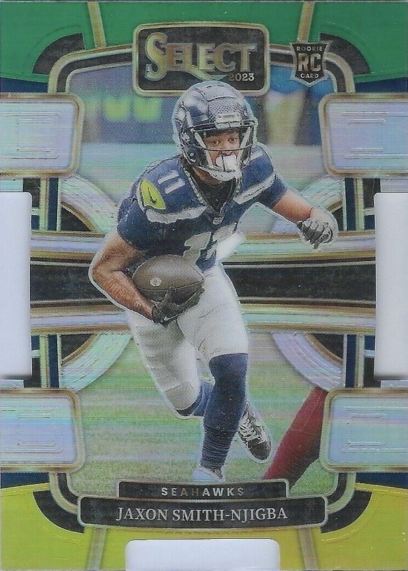 Jaxon Smith-Njigba 2023 Select #87 Concourse Green & Yellow Die-Cut Rookie SGC 9