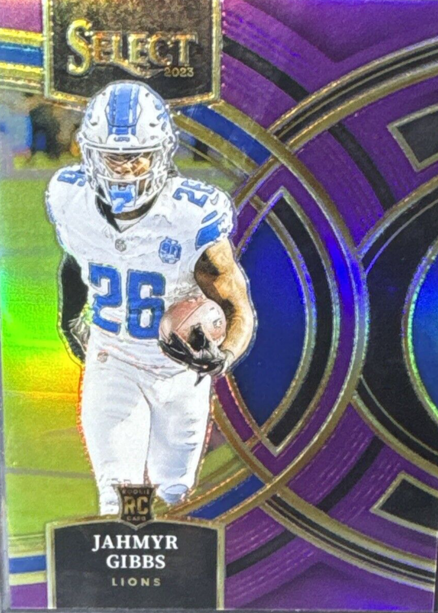 Jahmyr Gibbs 2023 Select #198 Premier Level Purple /75 Price Guide