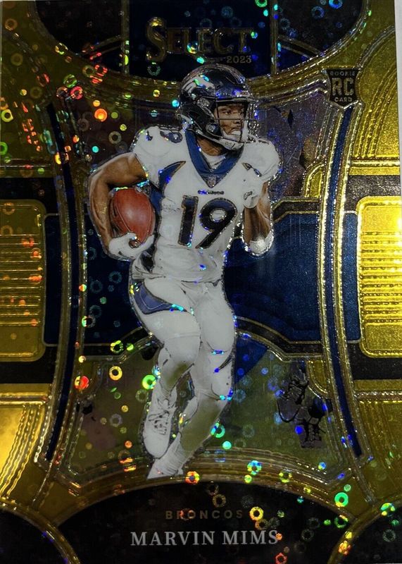 Marvin Mims 2023 Select #429 Suite Level Gold Disco /10 Rookie RAW