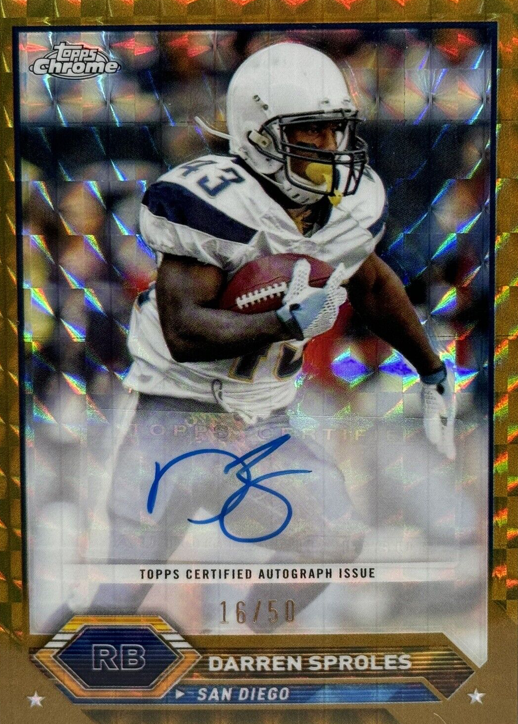 Darren Sproles 2023 Topps Composite #TCA-DS Chrome Autographs