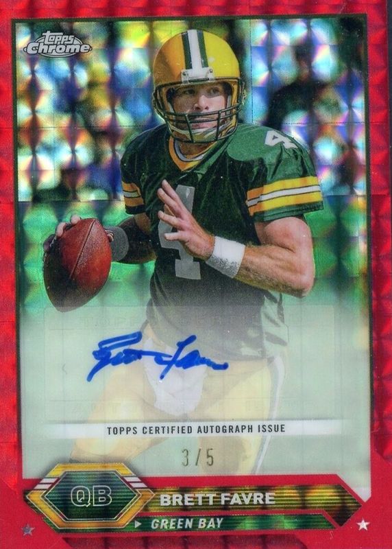 Brett Favre 2023 Topps Composite #TCA-BF Chrome Autographs - Red Refractor /5 PSA 10