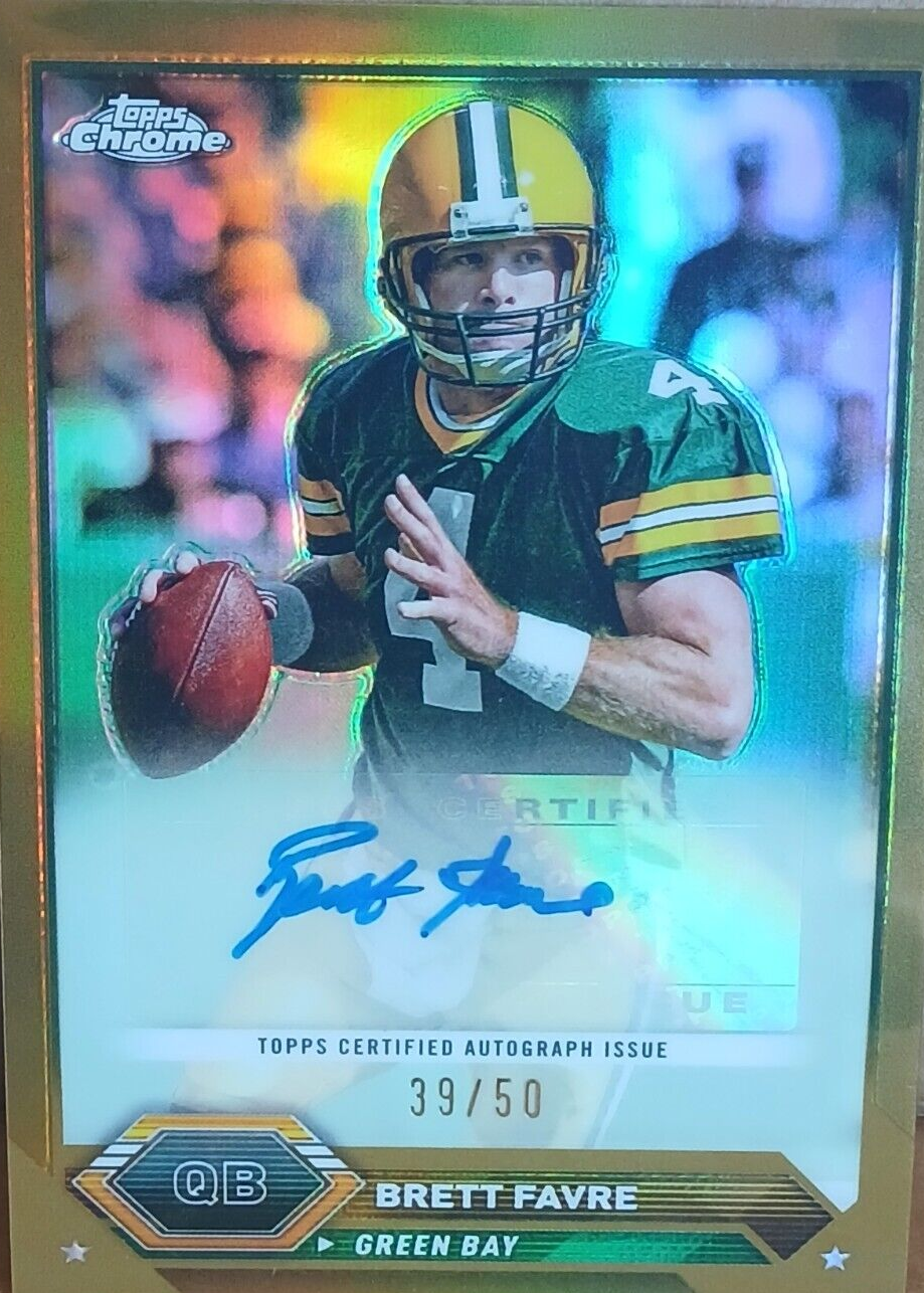NFL Brett Favre サインカード Brett Favre Card of Retired No. 4 Unveiling Lambeau w/Ticket
