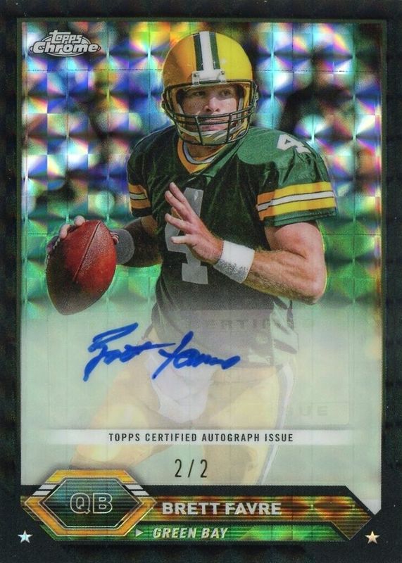 Brett Favre 2023 Topps Composite #TCA-BF Chrome Autographs - Geometric Black /2 PSA 10